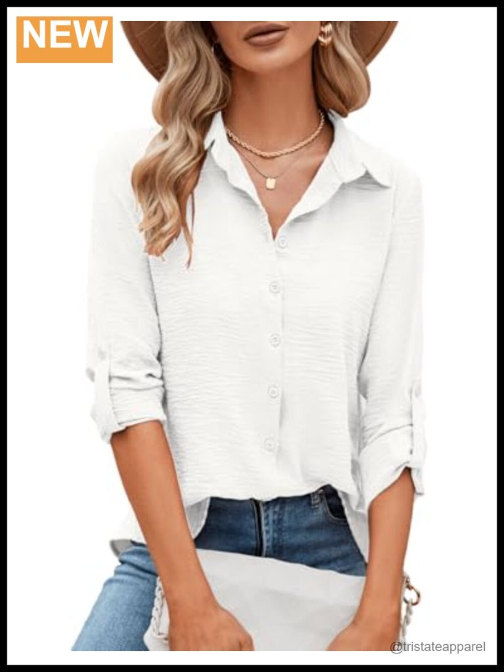 Women's Loose Fit Button Down Business Casual Shirt